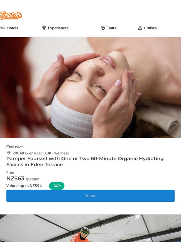 Our Top Experiences: Organic Hydrating Facials in Eden Terrace, Day Pass to Snowplanet in Auckland, Entry to Hanmer Springs Thermal Pools & Spa + More