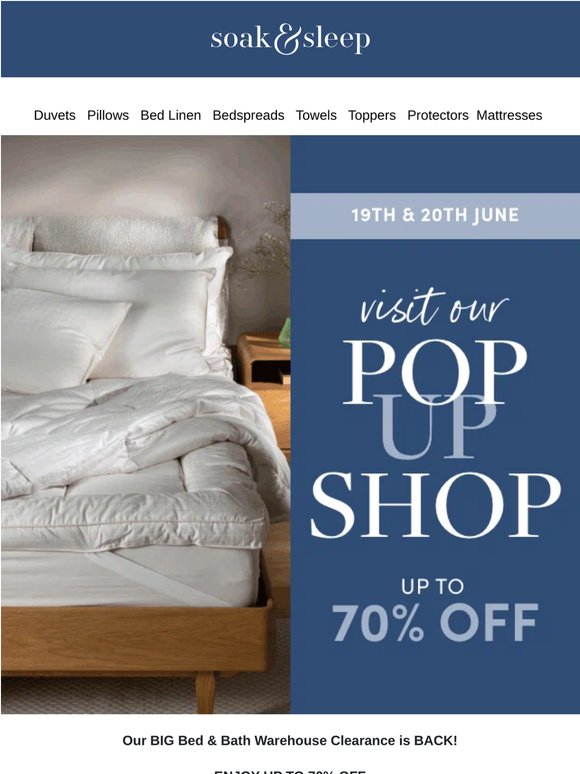 Our BIG Bed & Bath Warehouse Clearance is BACK!