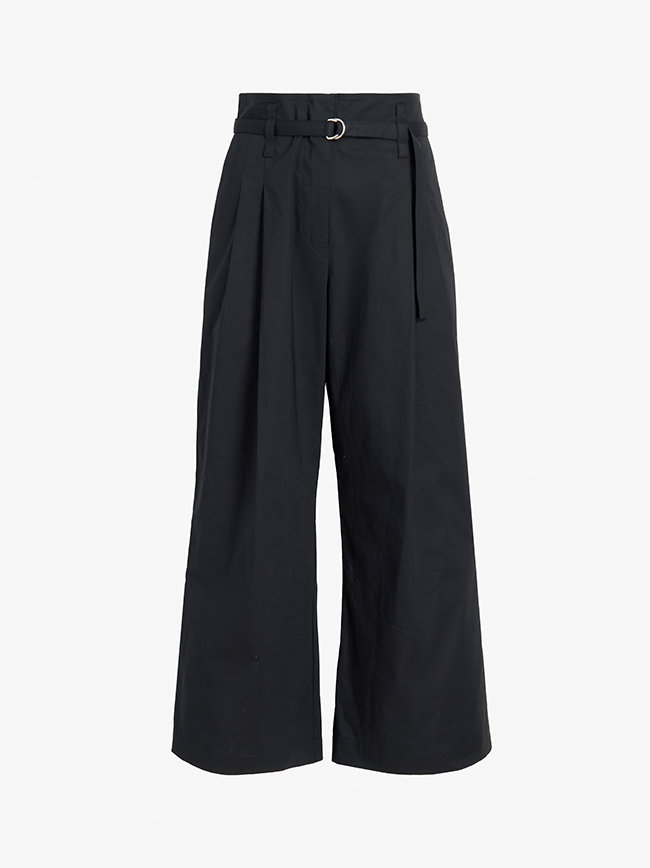 Cropped Raver Pant in Poplin in black