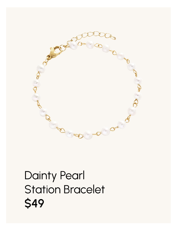 Dainty Pearl Station Bracelet
