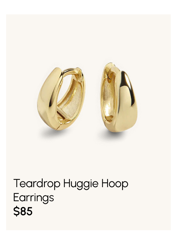 Teardrop Huggie Hoop Earrings