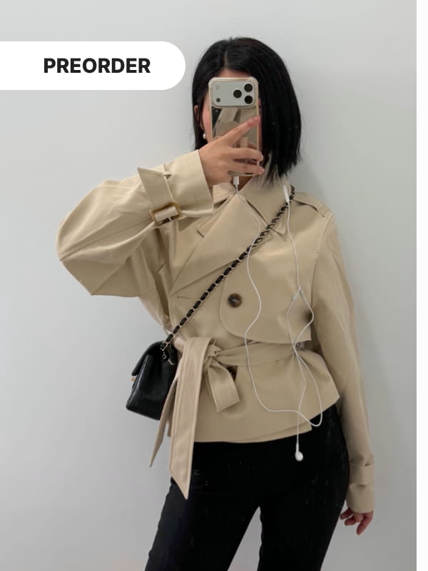 PREORDER - Wilda Cream Cropped Trench