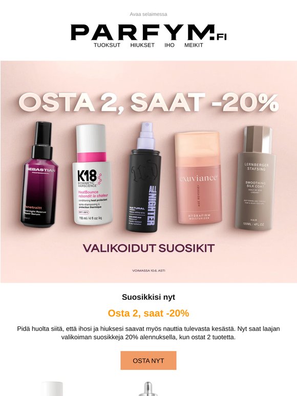 Säästä 20% kaikkien aikojen suosikeista!