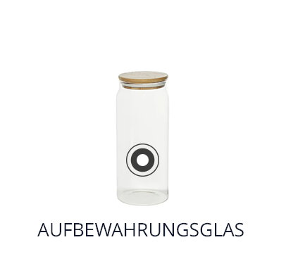 Freigestellte Grafik eines hohen Glases mit einem Holzdeckel, mit der Beschriftung ‚AUFBEWAHRUNGSGLAS‘.
