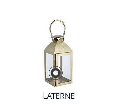Freigestellte Grafik einer quadratischen Laterne in Gold, mit der Beschriftung ‚LATERNE‘.