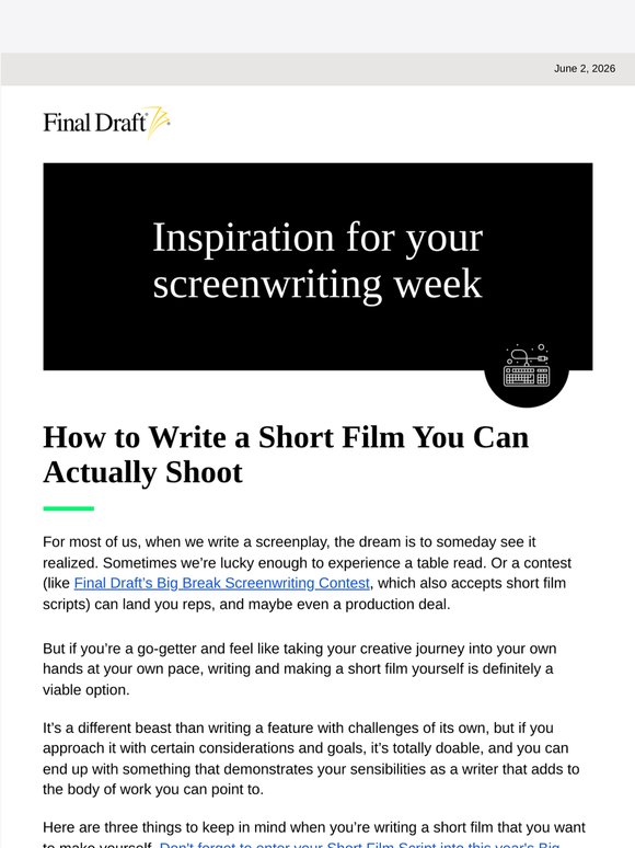 Your Guide to Crafting a Shootable Short Film 🎬