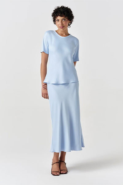 Ria Short Sleeve Satin Back Crepe Top