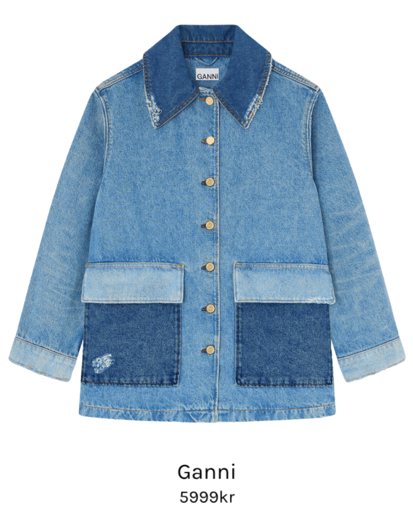 Image of Patchwork Denim Midi Jacket