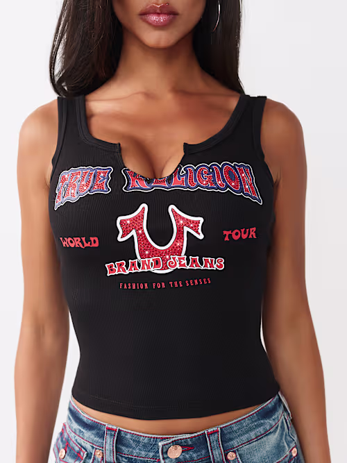 SHOP HERITAGE WORLD TOUR NOTCH RIBBED TANK