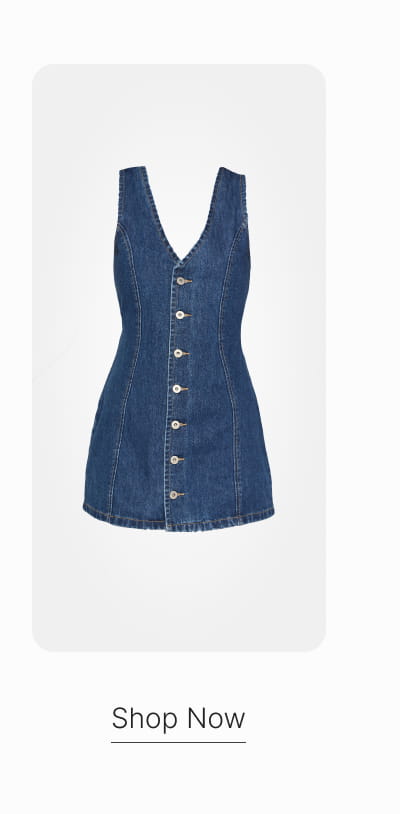 ISLA DARK WASH DENIM MINI DRESS - SHOP NOW