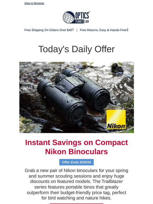 Instant Savings on Compact Nikon Binoculars