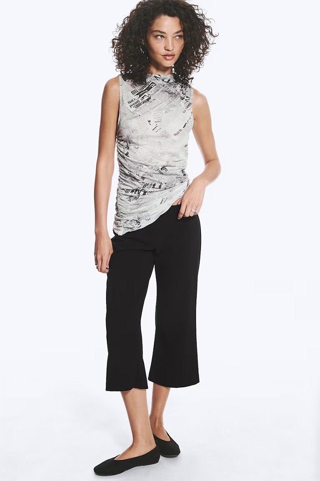 GATHERED ASYMMETRIC TANK TOP
