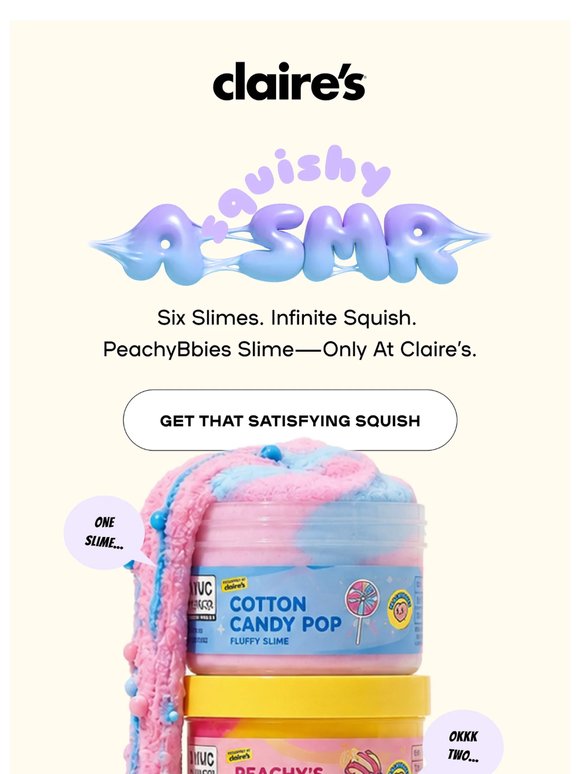 New in this week: 6 exclusive PeachyBbies slimes 🫧💖🌀