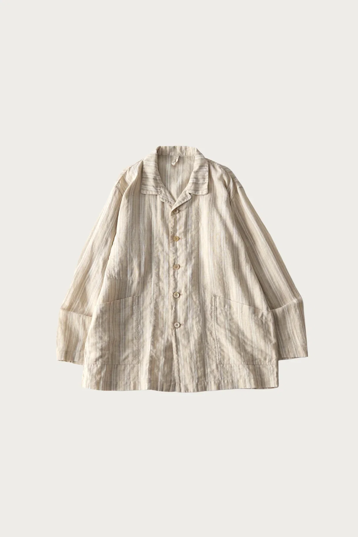 Image of Linen Natural Stripe Jacket - Stripe