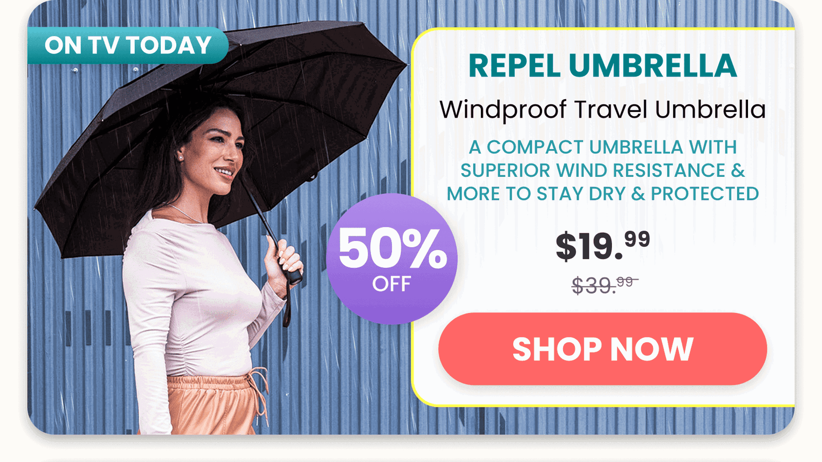 Repel Umbrella	Windproof Travel Umbrella/A compact umbrella with superior wind resistance & more to stay dry & protected 