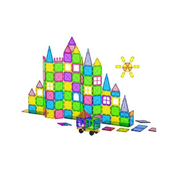 120Pcs Kids Magnetic Tiles Blocks Building Educational Toys Children Gift