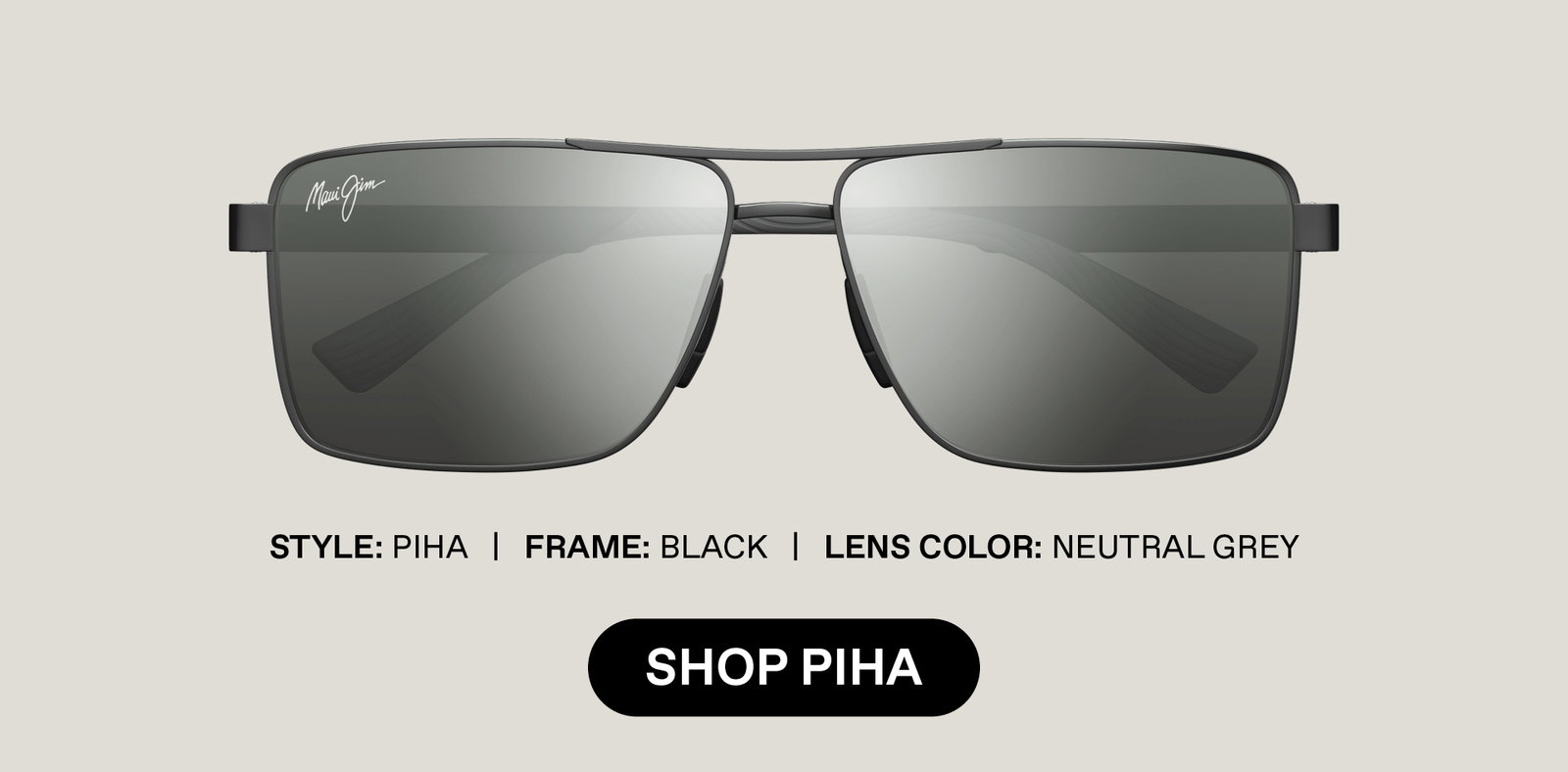 Style: Piha, Frame: Black, Lens Color: Neutral Grey - Shop Piha