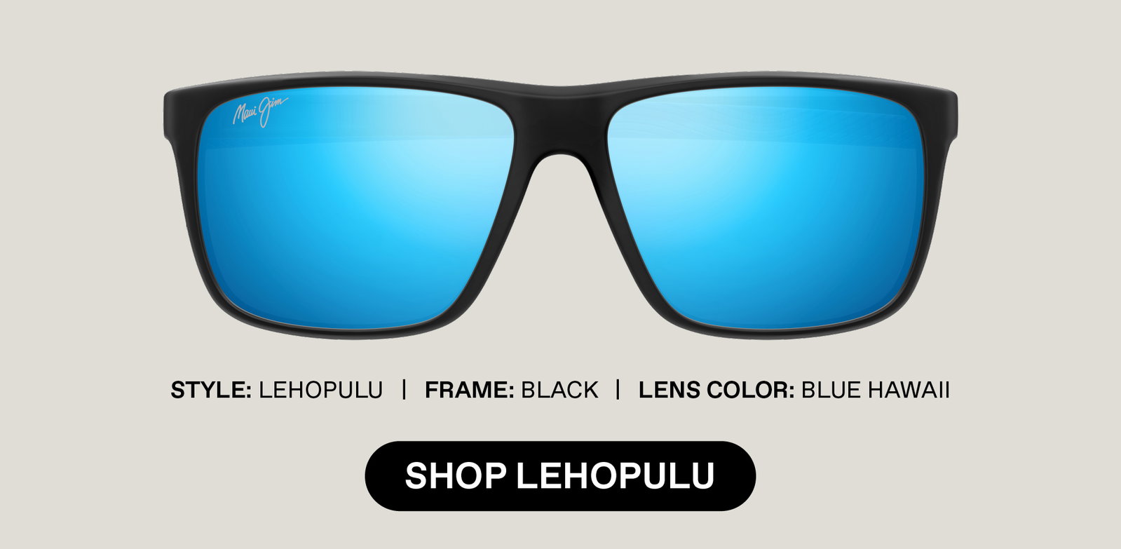 Style: Lehopulu, Frame: Black, Lens Color: Blue Hawaii - Shop Lehopulu
