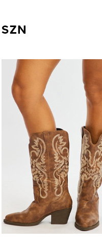 Brown Embroidered Western Cowboy Boots