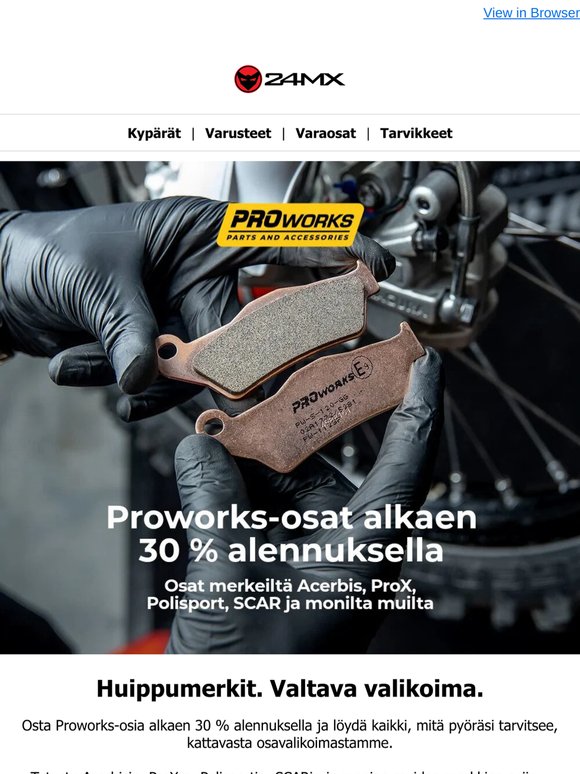Proworks-osat alkaen 30 % alennuksella