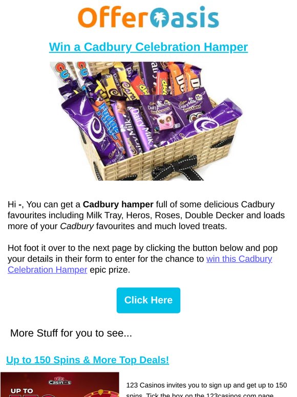 Free Cadbury Celebration Hamper
