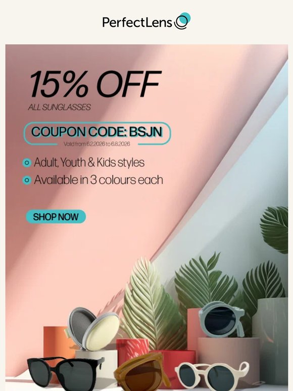 From Kids to Adults: 15% Off All Sunglasses