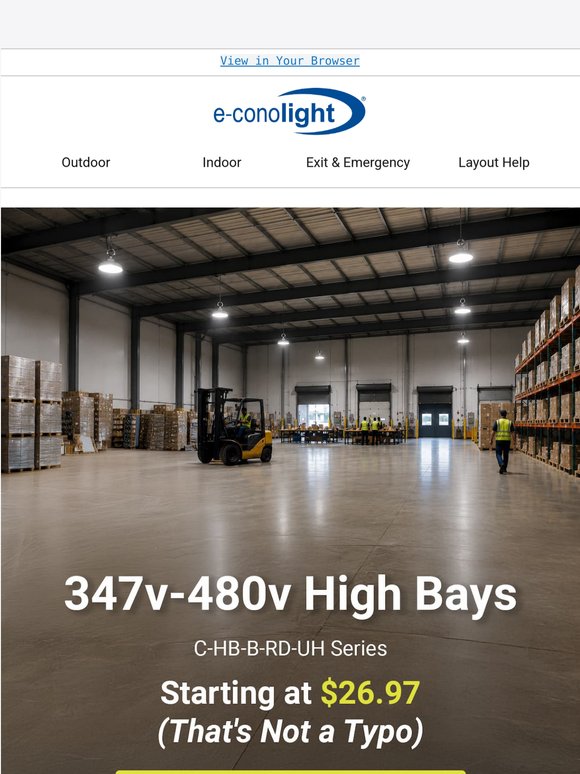 💡 High Voltage High Bays starting at $26.97