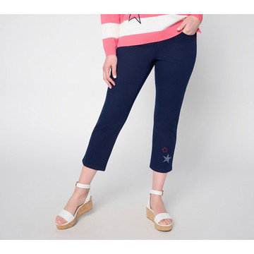 Liberty Belles by Kim Gravel Petite TripleLuxe S&S Twill Crop Jean