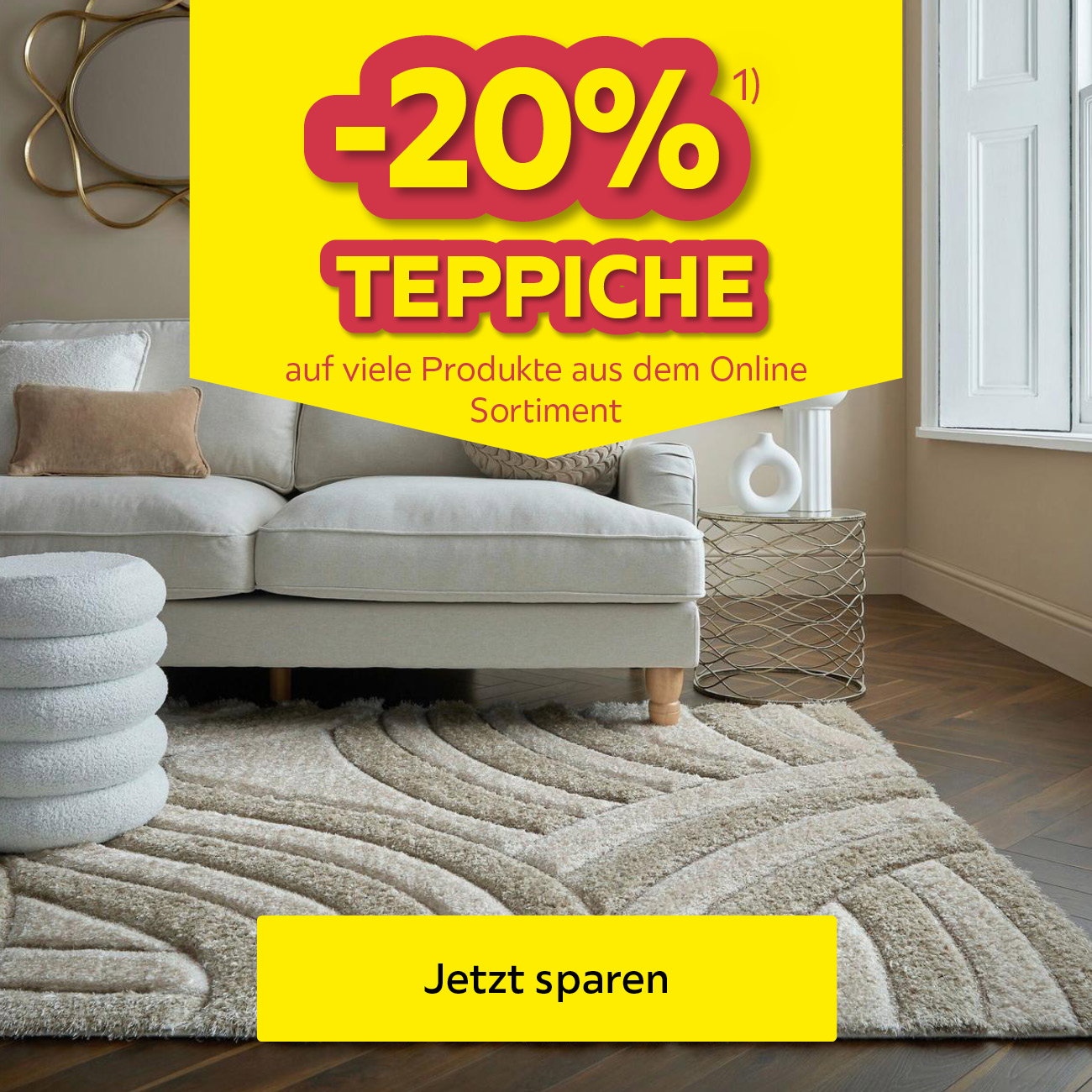 -20% auf viele Teppiche aus dem Online Sortiment