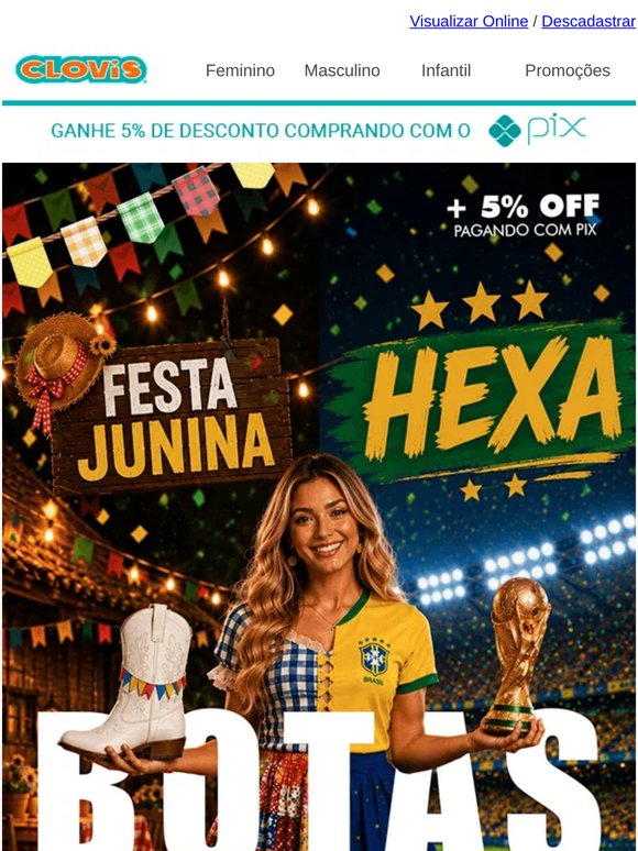 Do arraiá para a torcida: botas a partir de R$99,99