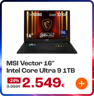 Portátil MSI Vector 16 con RTX 5080
