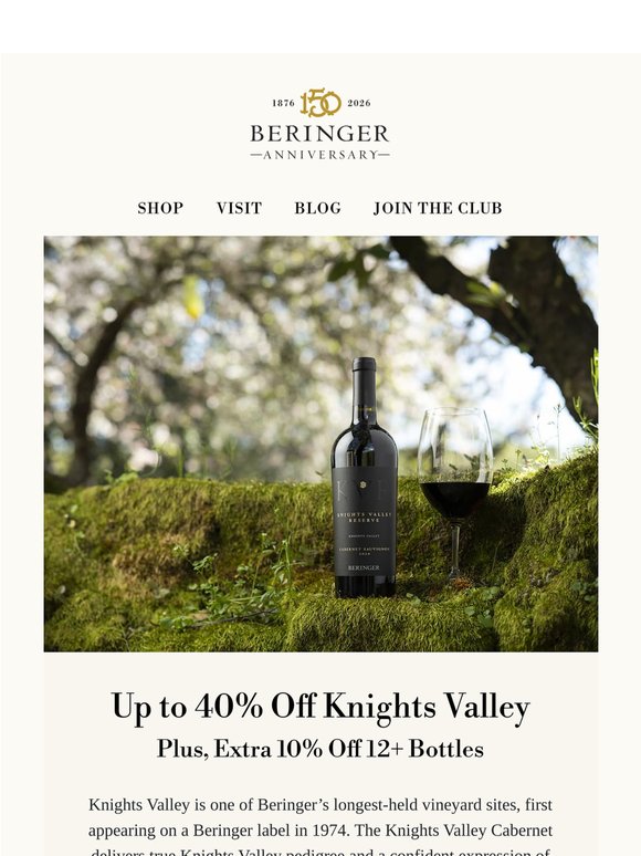 Rare Savings on Knights Valley Cabernet
