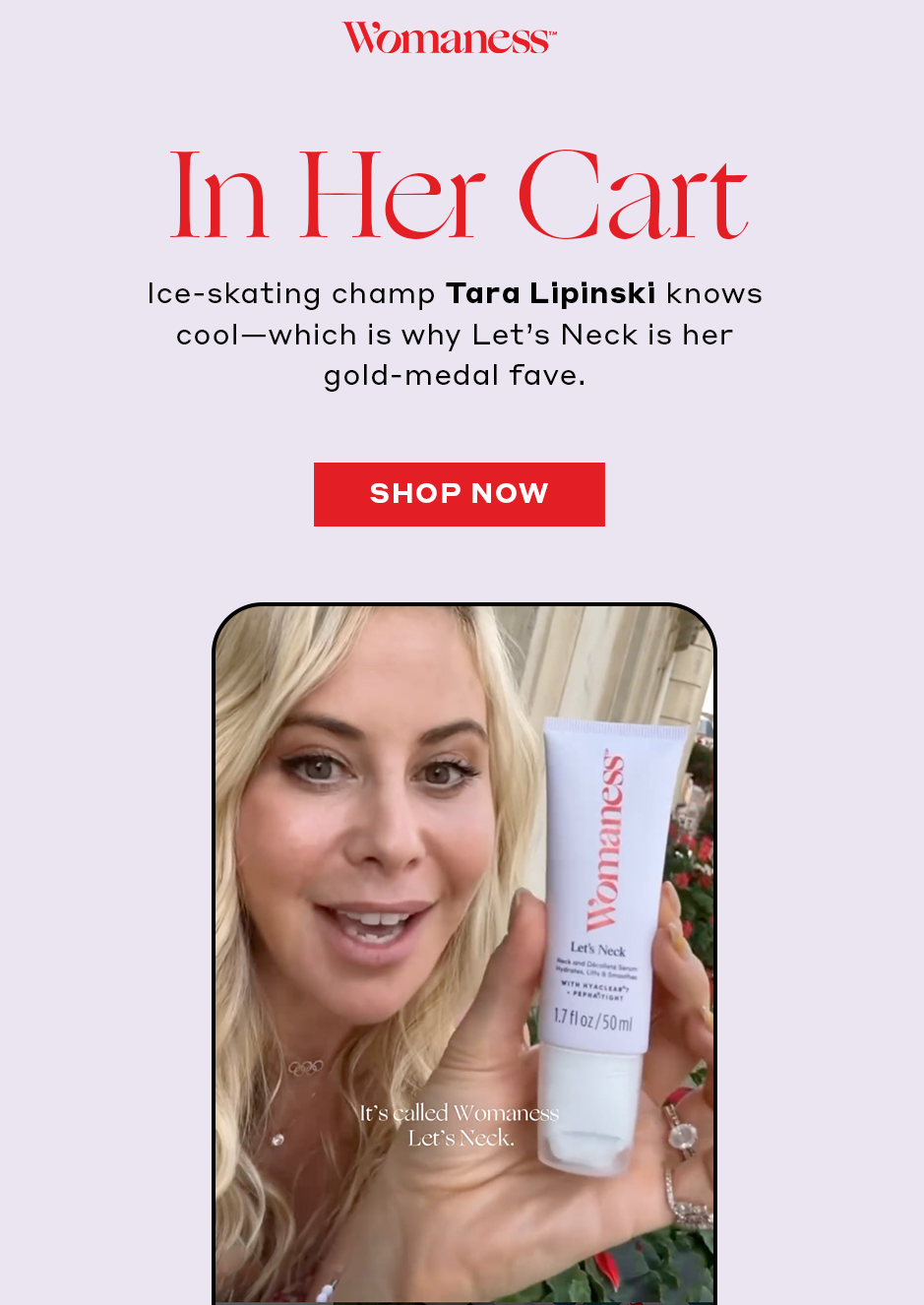 In Her Cart: Ice-skating champ Tara Lipinski knows cool—which is why Let’s Neck is her gold-medal fave. SHOP NOW