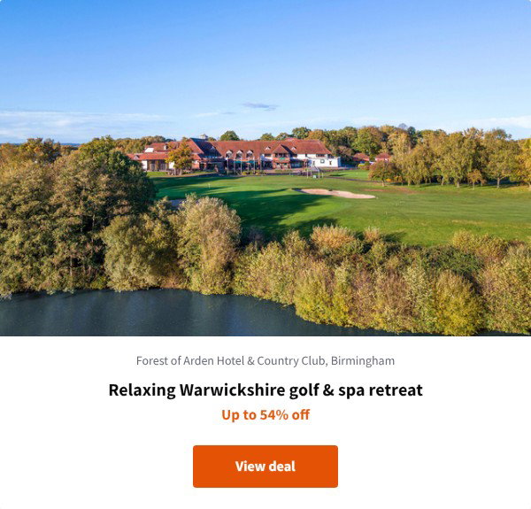 Relaxing Warwickshire golf & spa retreat