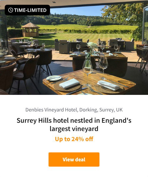 Surrey Hills hotel nestled in England's largest vineyard