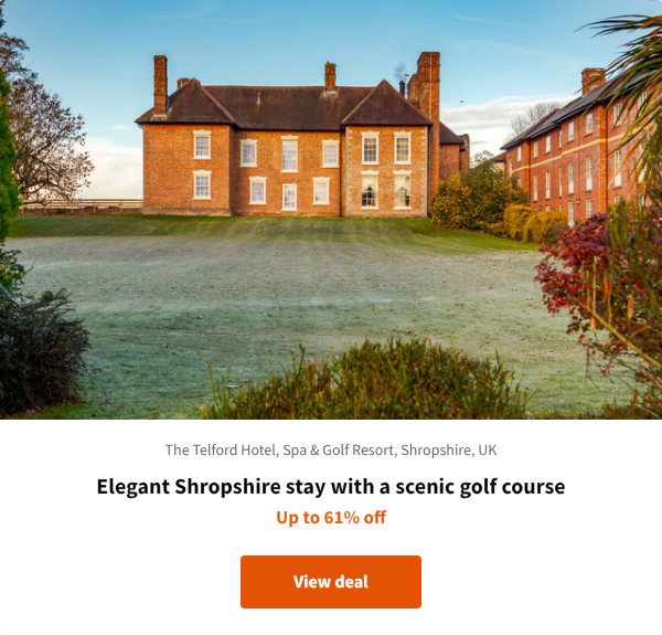 Elegant Shropshire stay with a scenic golf course