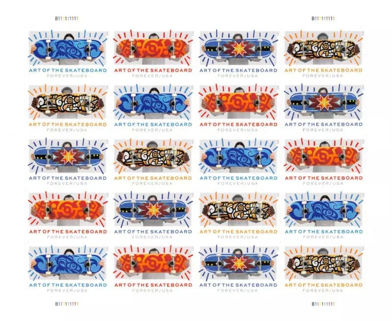 USPS Art of the Skateboard - Sheet of 20 First Class Forever Stamps