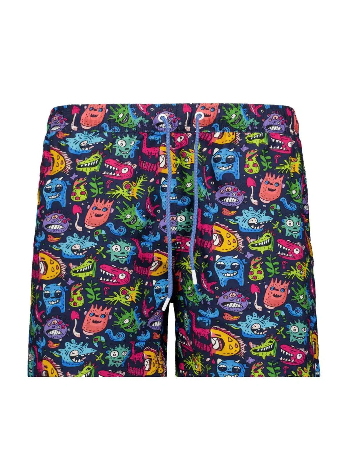 Swimming trunks with comic print and elasticated waistband