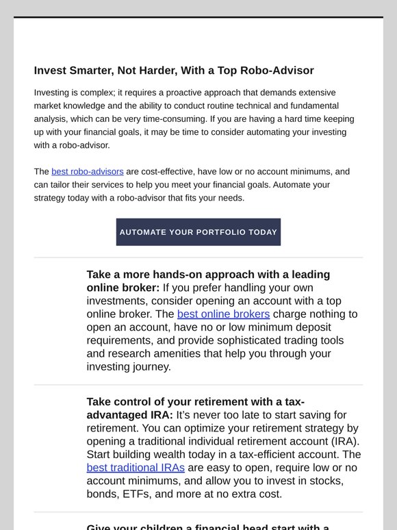 Put Your Investment Strategy on Autopilot With a Robo-Advisor