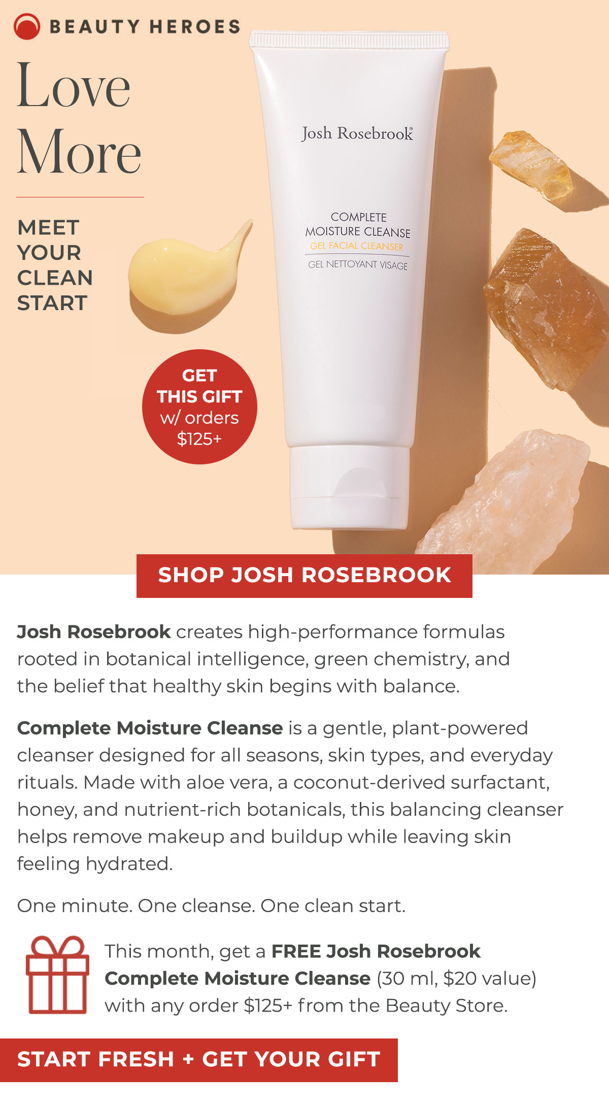 Love More | Complete Moisture Cleanse is a gentle, plant-powered cleanser designed for all seasons, skin types, and everyday rituals. 