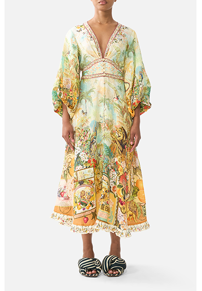 SHAPED WAISTBAND MIDI DRESS | VA VA VINTAGE