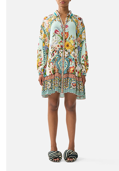 LONG SLEEVE TIERED SHORT DRESS | MAGIC OF THE MERCADO