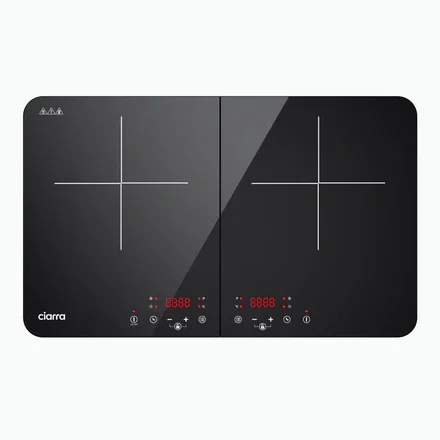 Ciarra Migliore Piastra Induzione Portatile 2 fuochi 3500W, Schermo Touch Control CBTIH2-OW