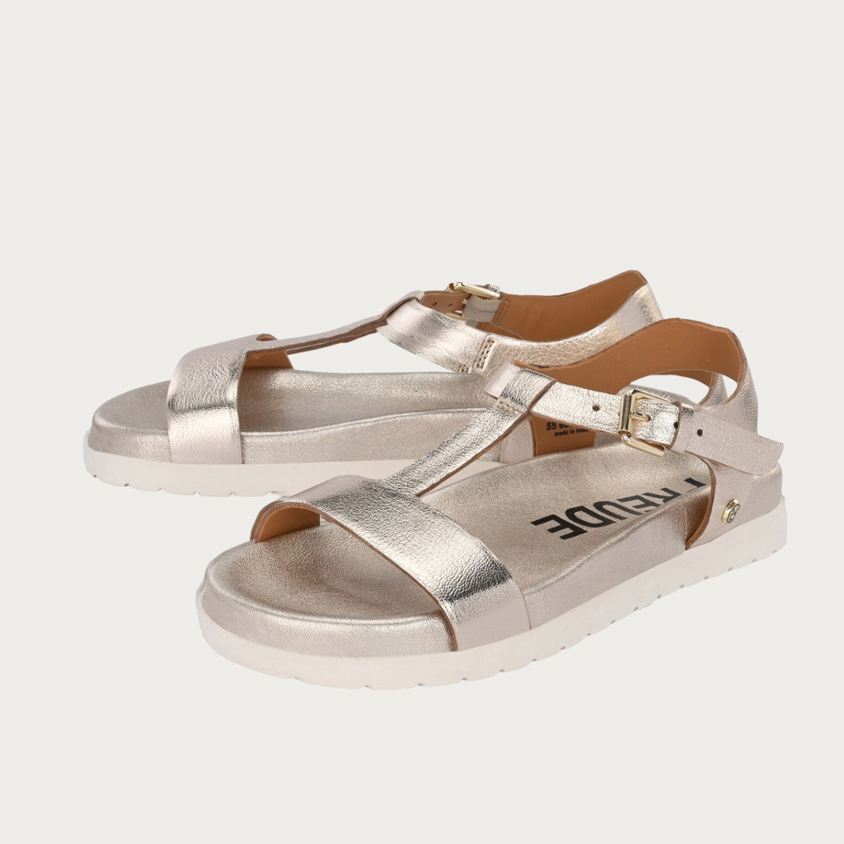 ARTE Gold Sandale aus Rindsleder in Gold mit Riemen