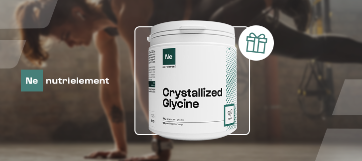 Profite de 1 Crystallized Glycine (360 g) offerte sur une sélection de produits Nutrimuscle / Nutrielement