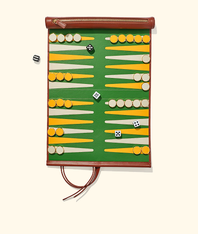 Personalised Leather Backgammon Roll