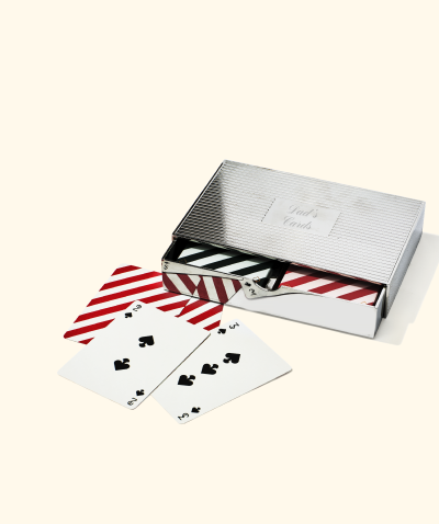 Personalised Silver Double Playing Cards Case