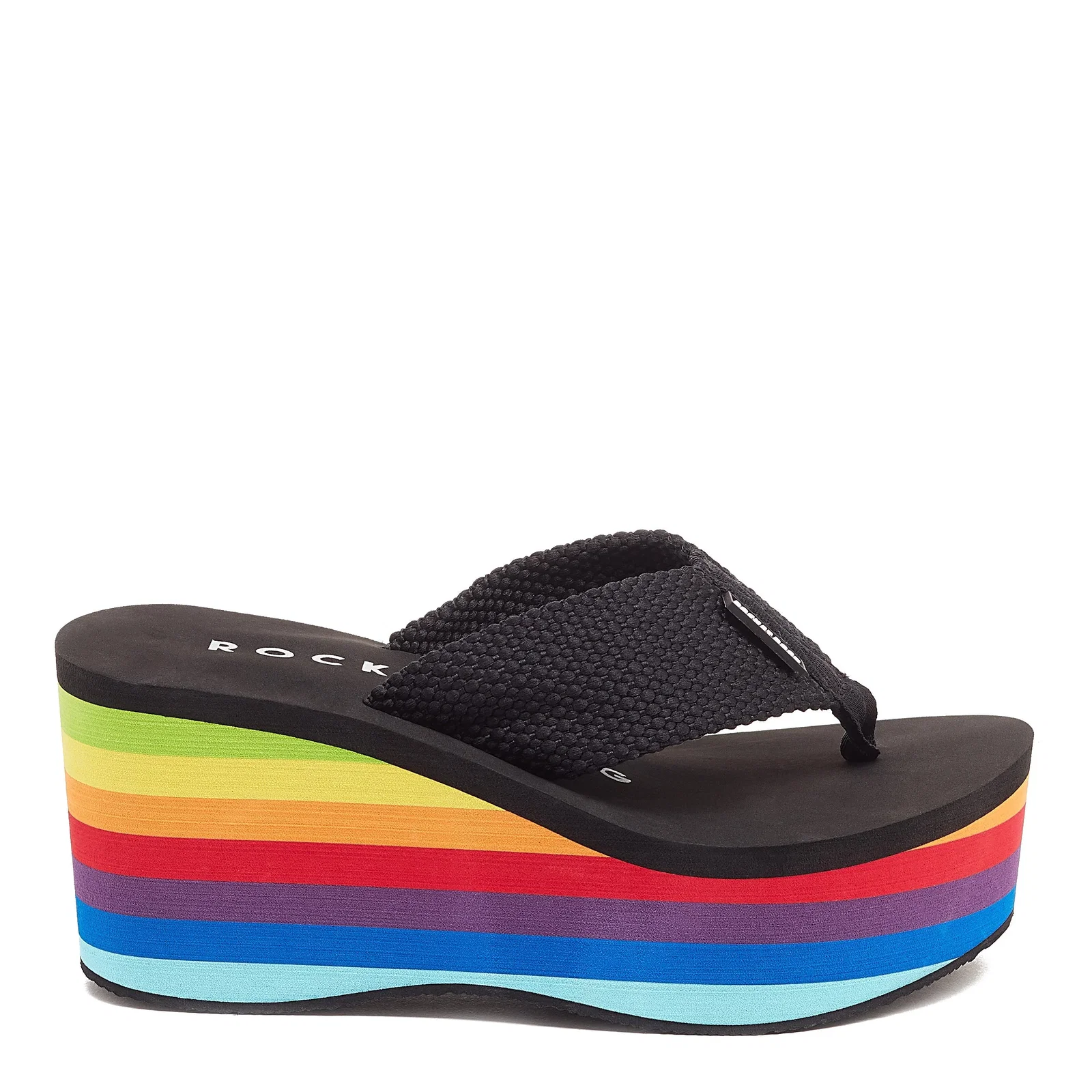 Image of Crush Rainbow Black Platform Flip Flop
