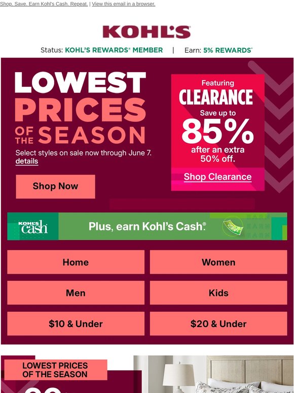 LOW PRICES + up to 85% off clearance = get MORE for LESS 🤩