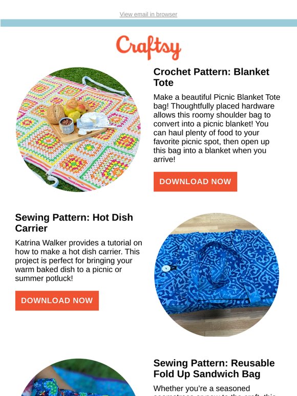Free Patterns & Projects for Picnic Season! 🥪